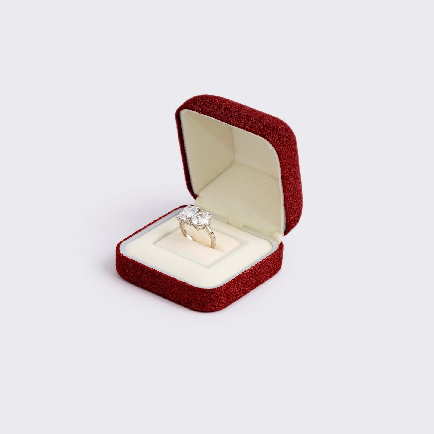 Felt Square Shape Jewelry Box 66x66x40mm B028