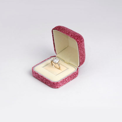 Felt Square Shape Jewelry Box 66x66x40mm B028