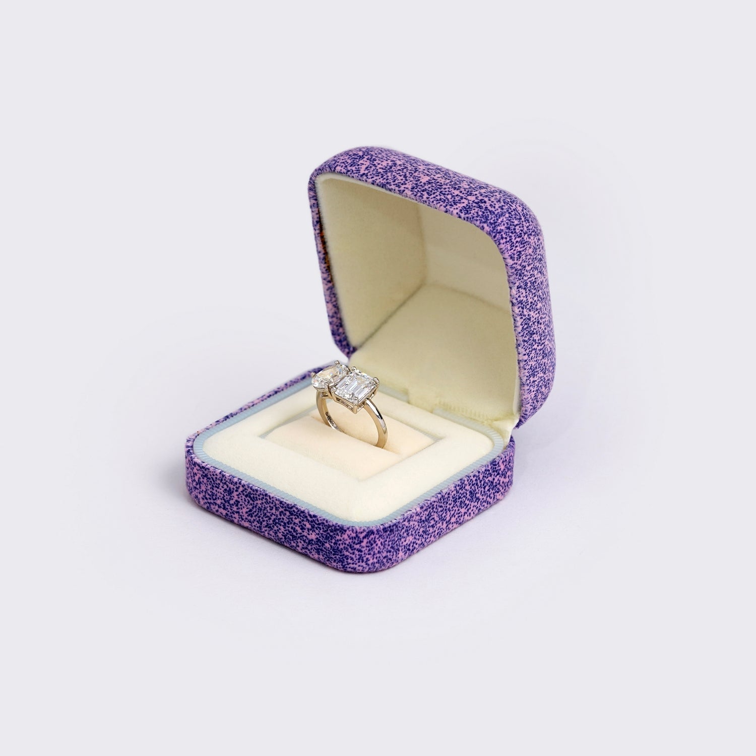 Felt Square Shape Jewelry Box 66x66x40mm B028