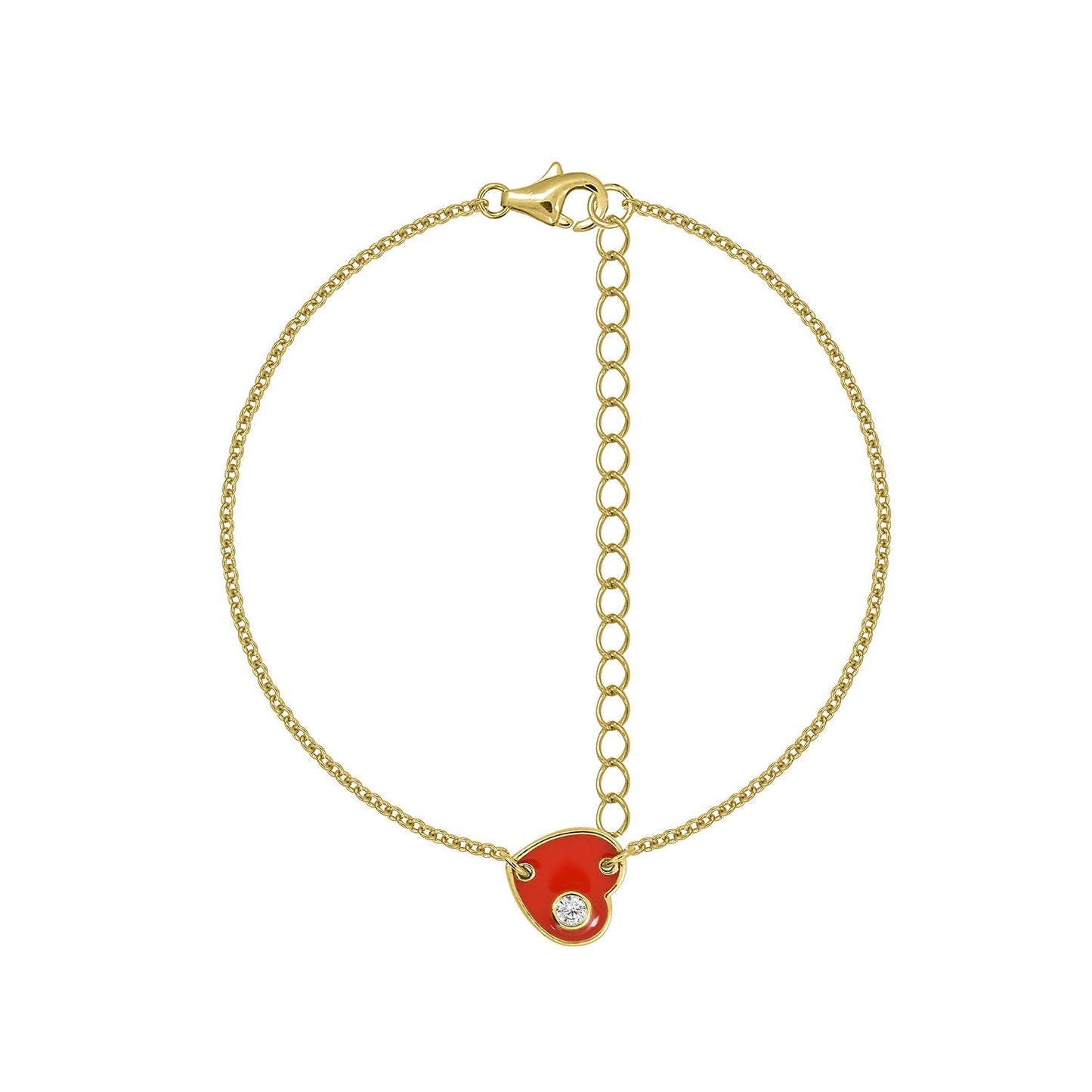 Red Enamel Heart Bracelet JEB20424