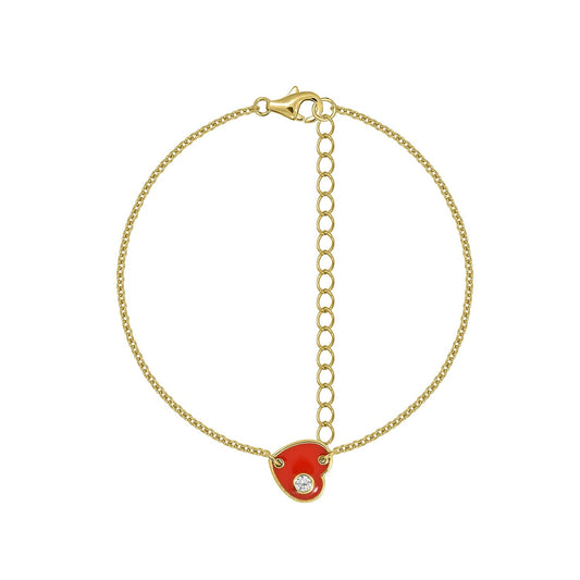 Red Enamel Heart Bracelet JEB20424