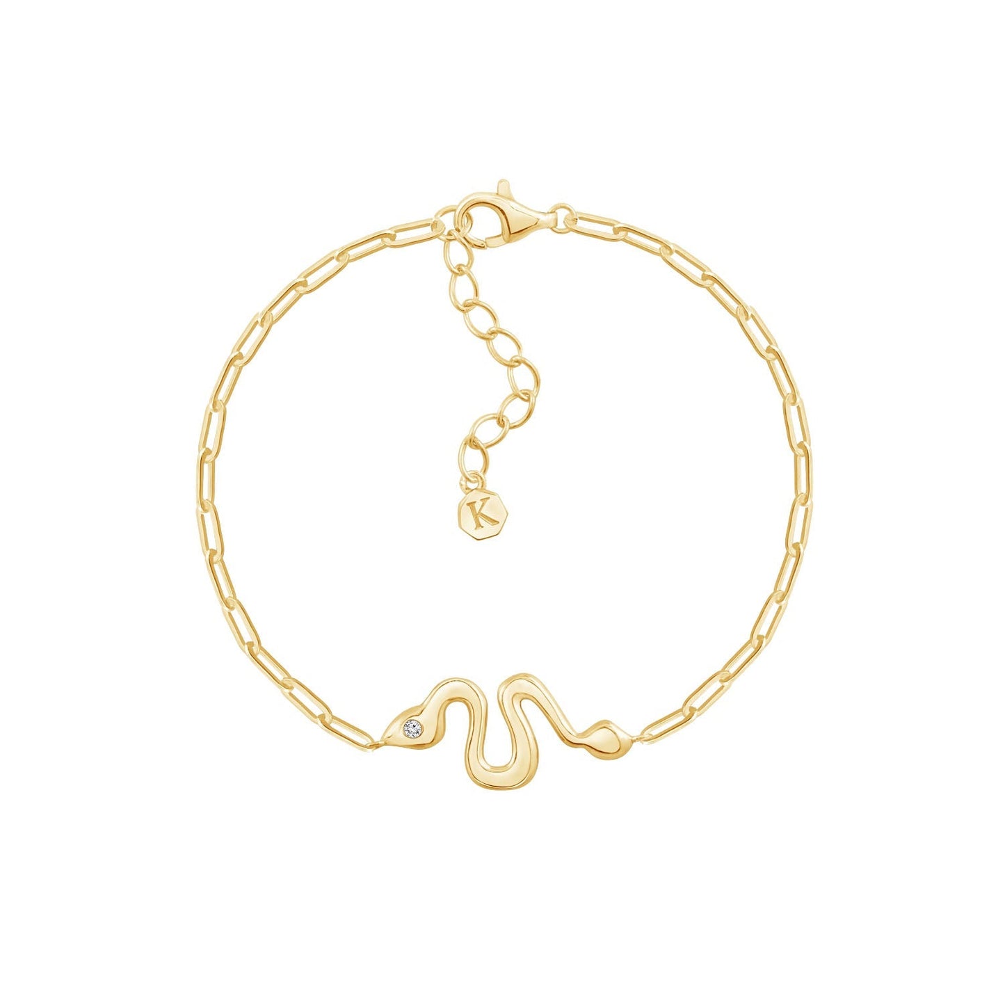 Snake Paper Clip Chain Bracelet