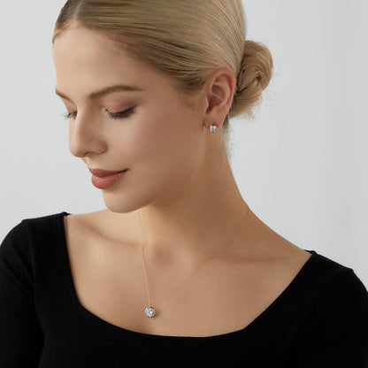 Solid Gold Bezel Solitaire Stud Earrings JEE26938