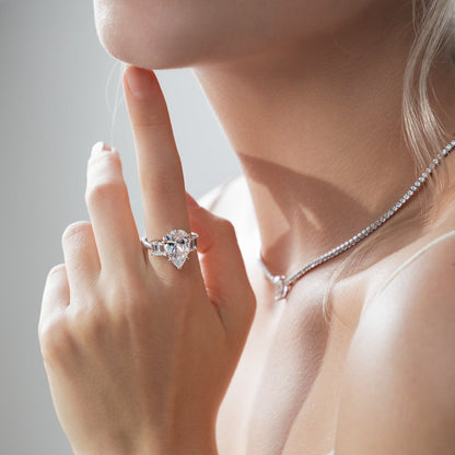 Vertical Baguette Accented Solitaire Ring JER25646