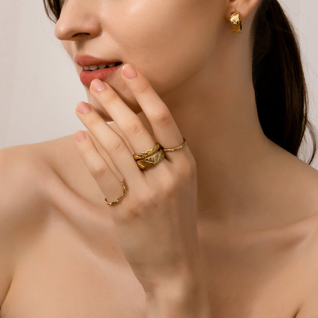 Bold Quilted Band Ring