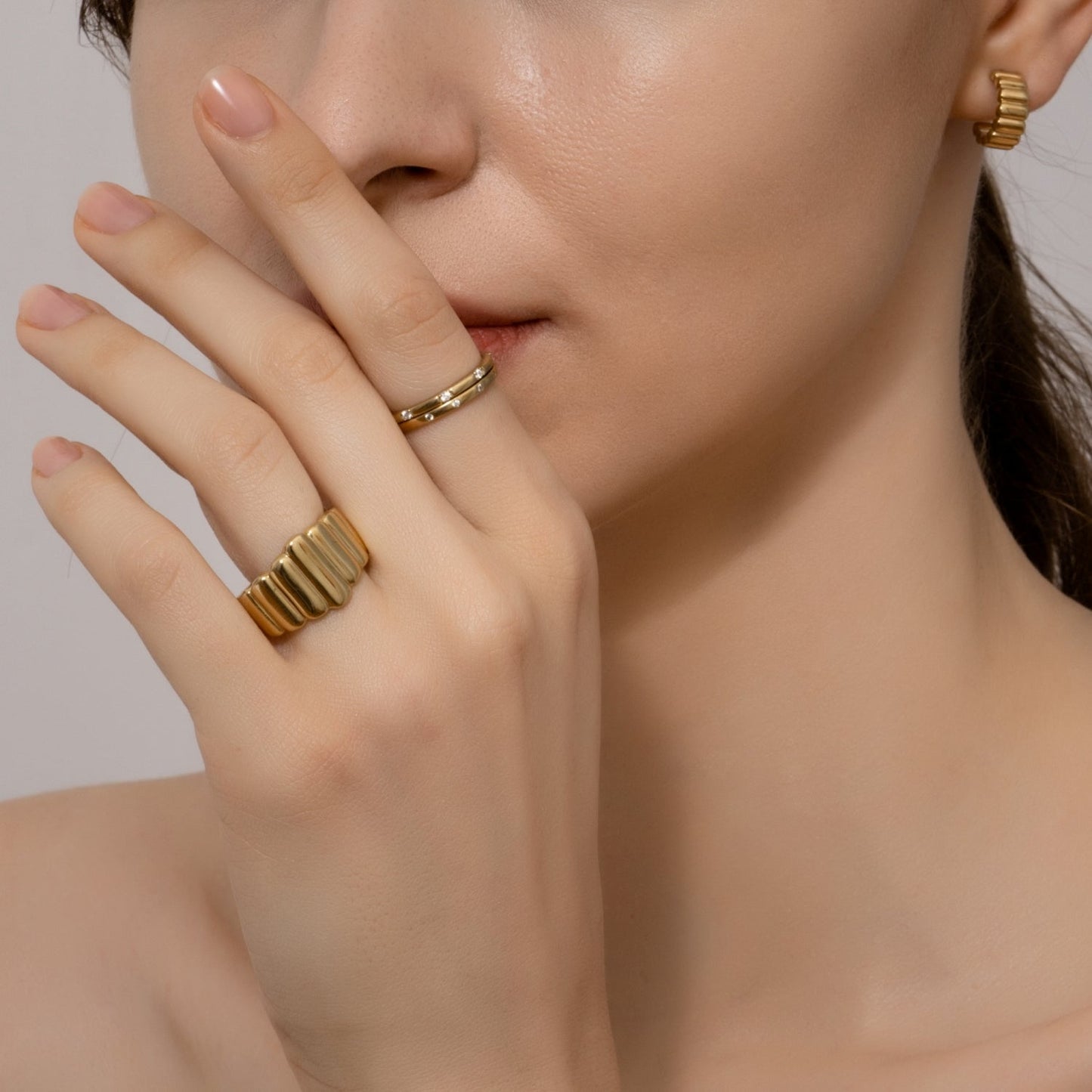 Chunky Croissant Signet Ring