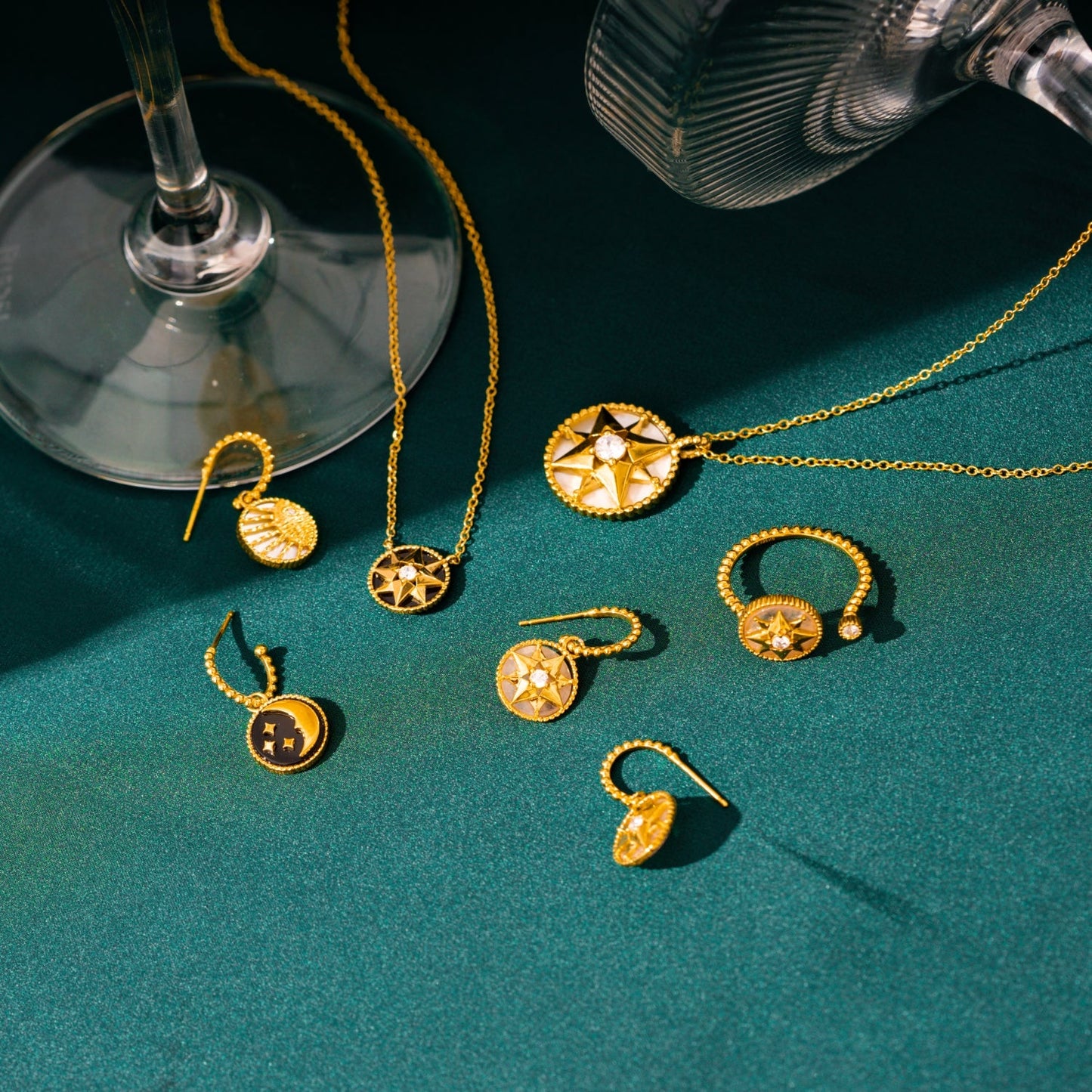 Sun and Moon Drop Earrings