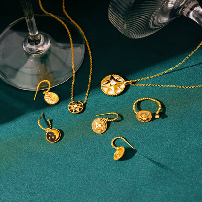 Sun and Moon Drop Earrings