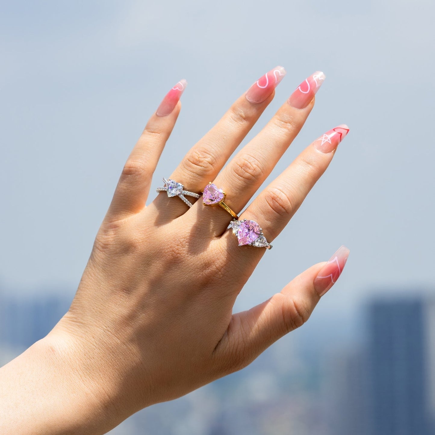 X Split Shank Heart Solitaire Ring JER25942