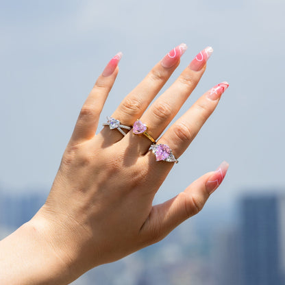 X Split Shank Heart Solitaire Ring JER25942