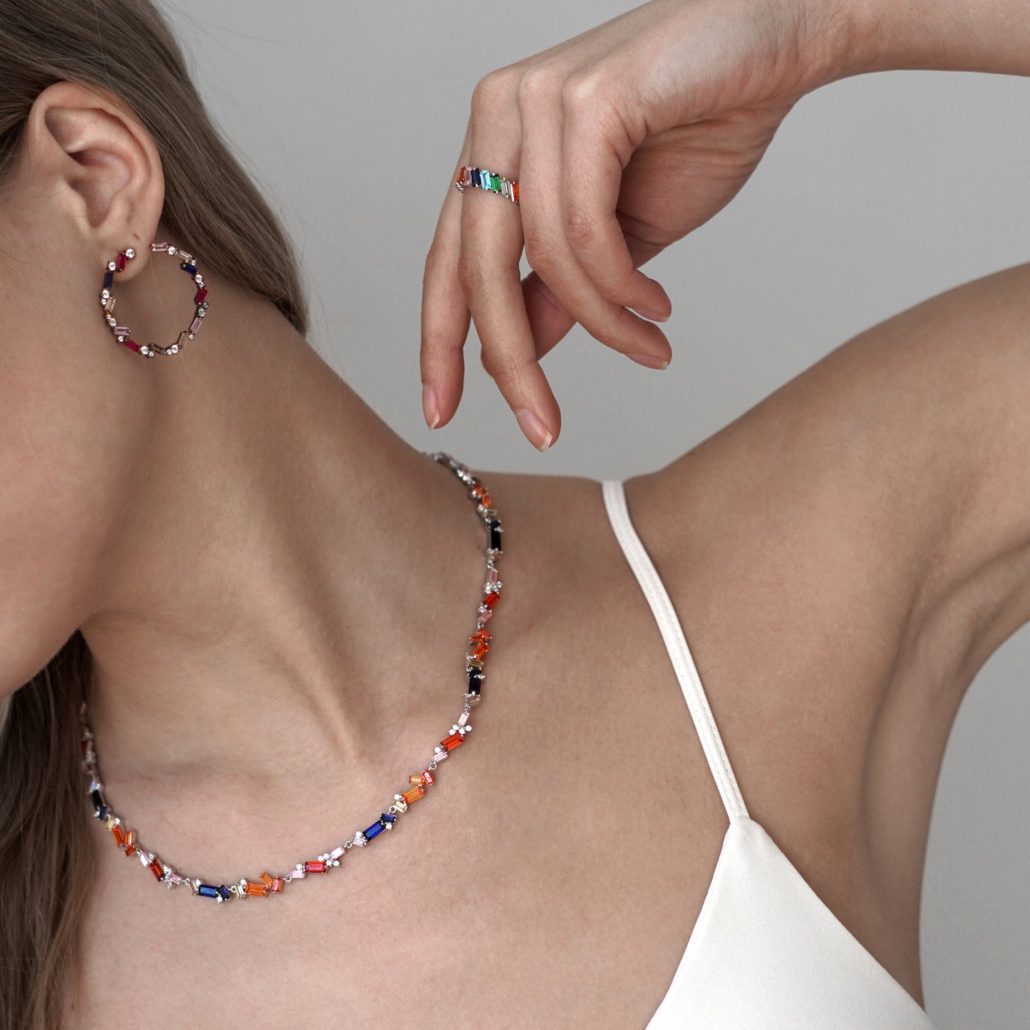 Diagonal Baguette Eternity Band Ring