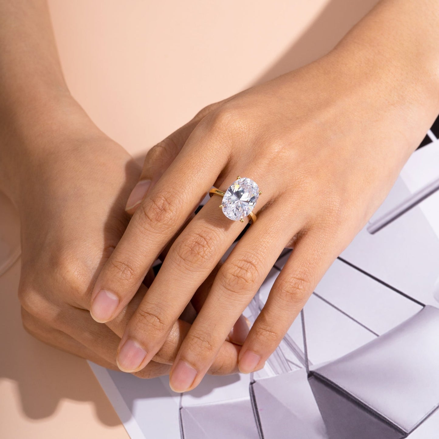 Oval Cut Celebrity Cocktail Ring JER28296