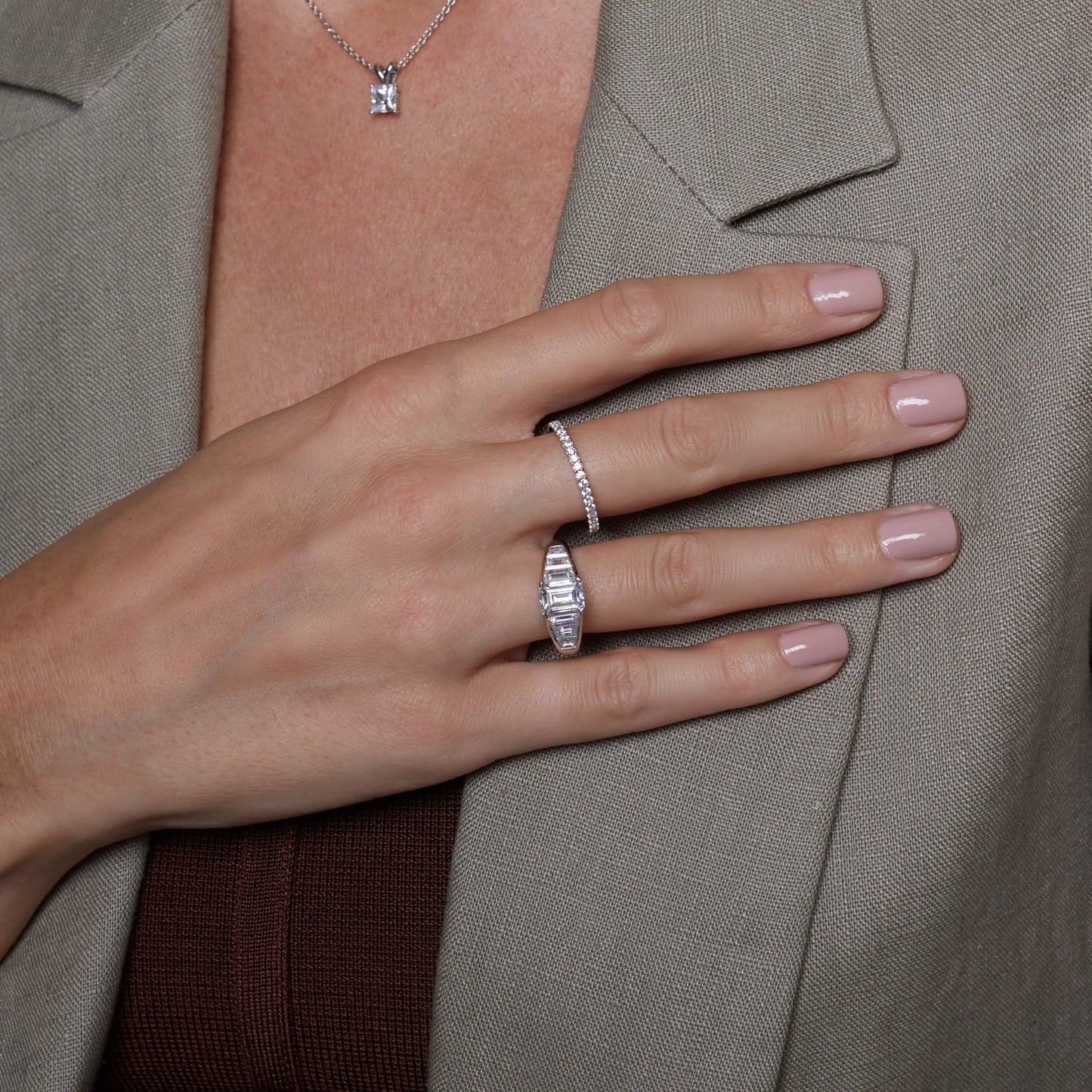 Emerald Cut Tapered Ring R2965401