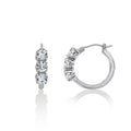 3-Stone Hoop Earrings
