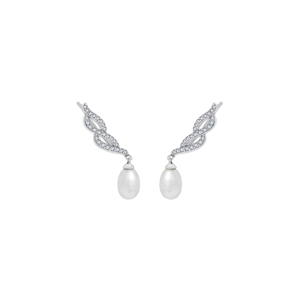Drop Pearl Crawler Earrings JEE25594
