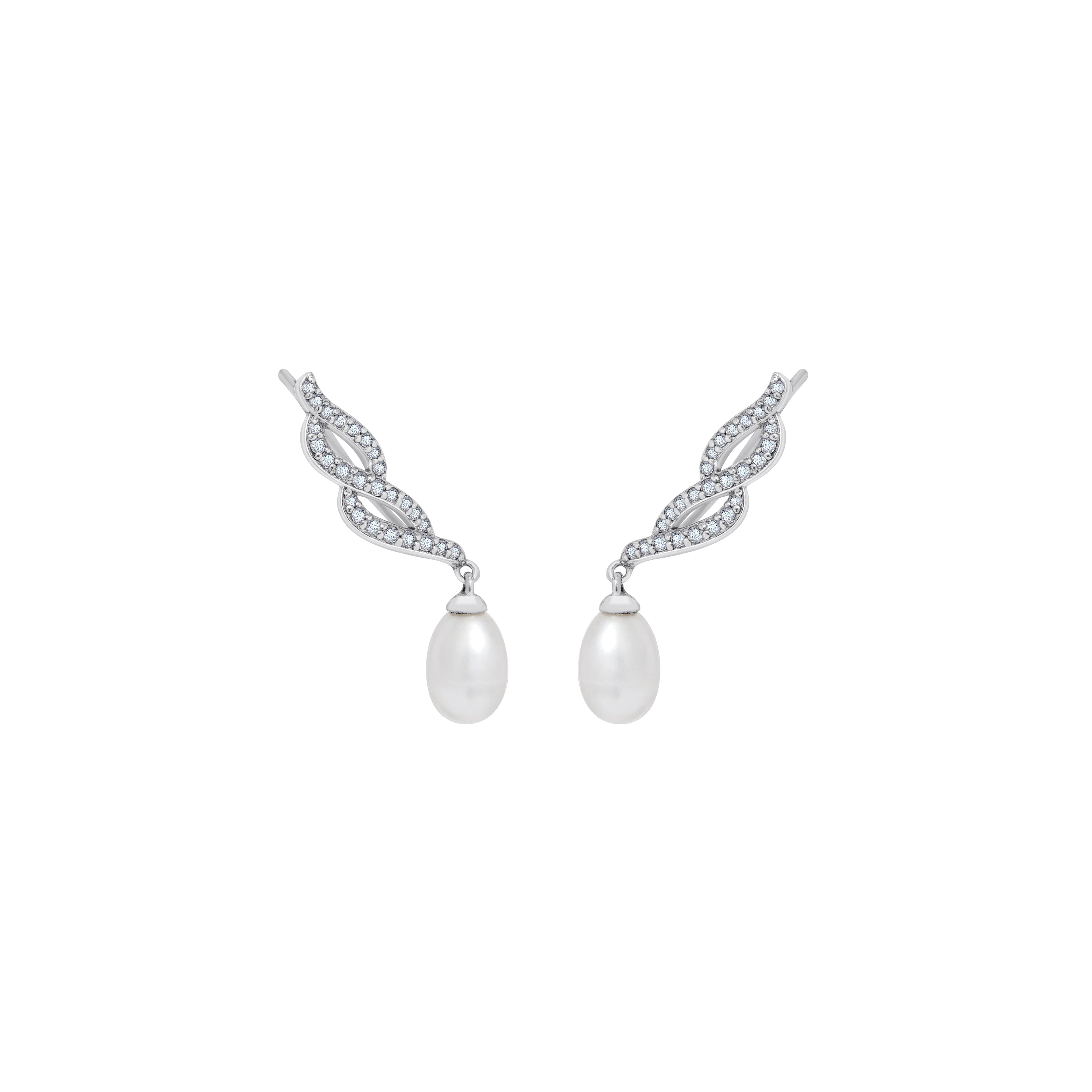 Drop Pearl Crawler Earrings JEE25594