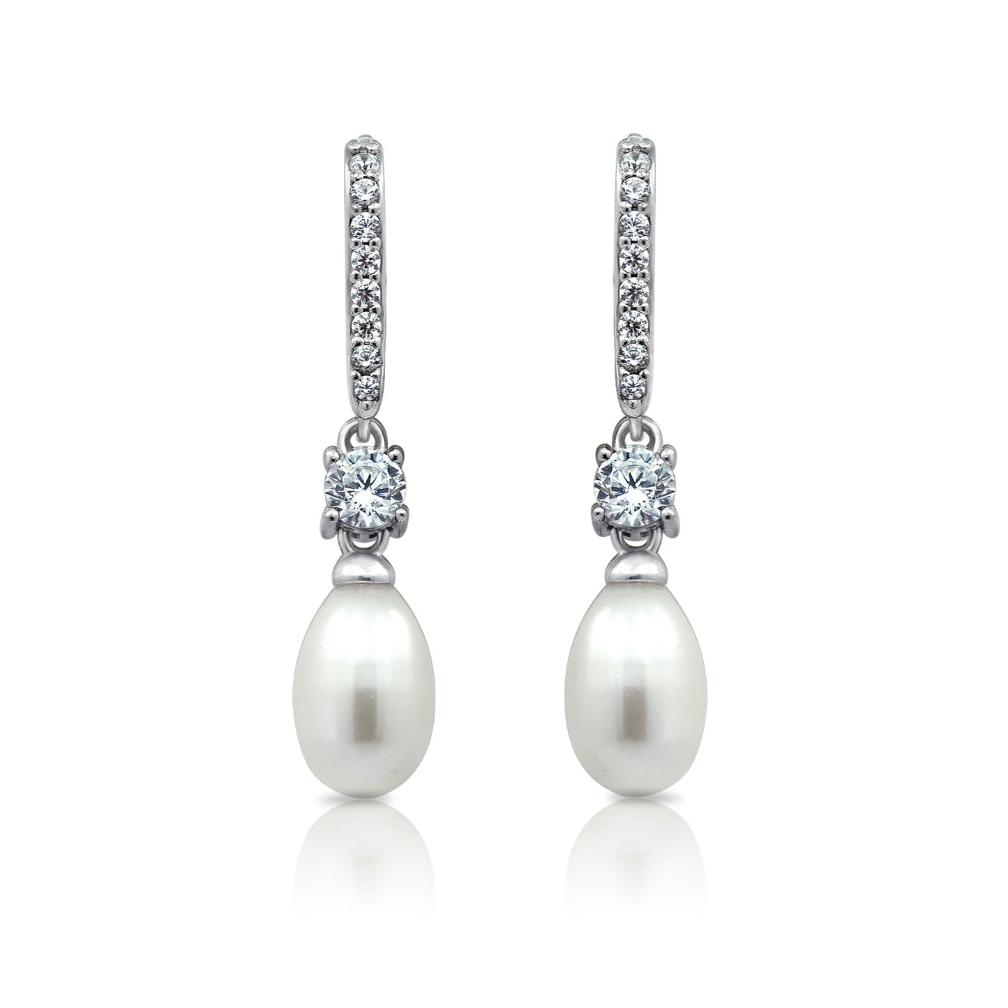 Pearl Drop Leverback Earrings JEE01796