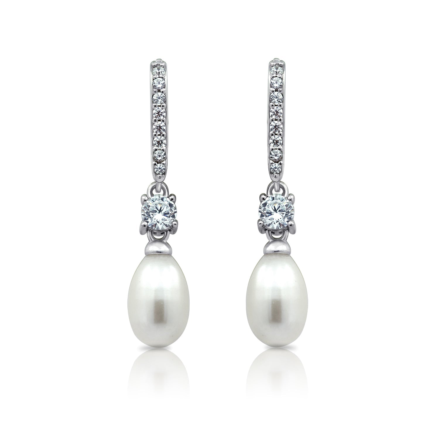 Pearl Drop Leverback Earrings JEE01796