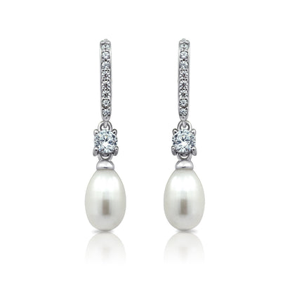 Pearl Drop Leverback Earrings JEE01796