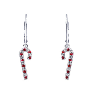 Candy Cane Christmas Leverback Earrings JEE02313
