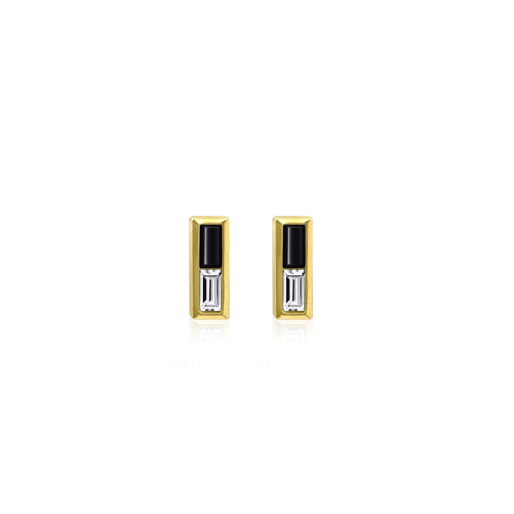 Black and White Baguette Earrings
