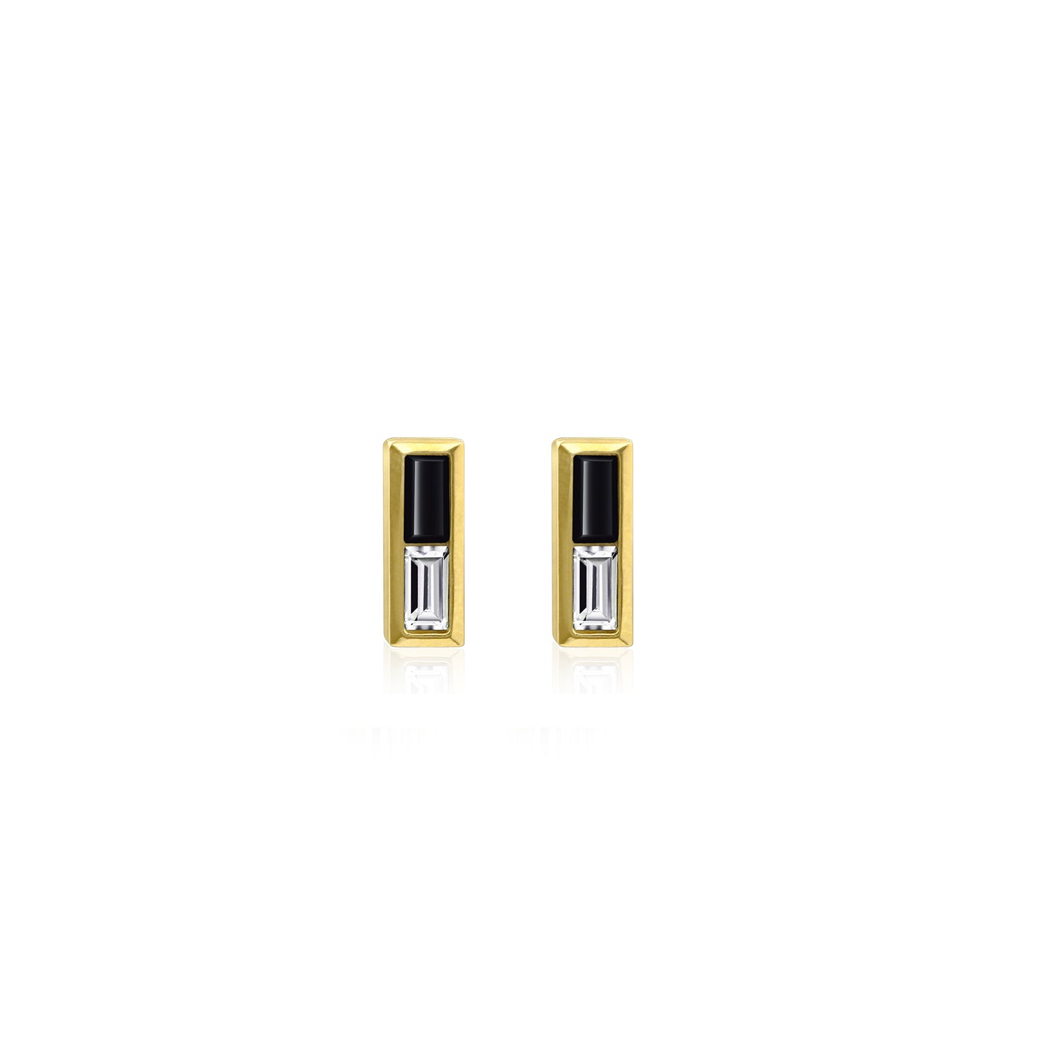 Black and White Baguette Earrings