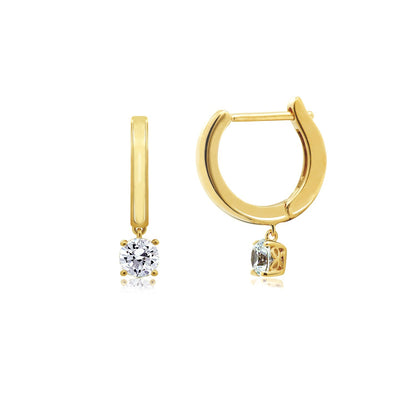 Solitaire Basket Dangle Hoop Earrings JEE22498