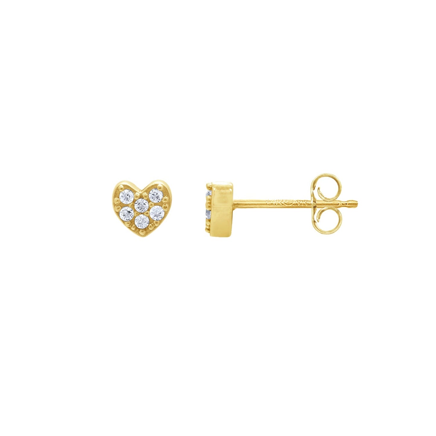 Pave Heart Tiny Stud Earrings JEE19568