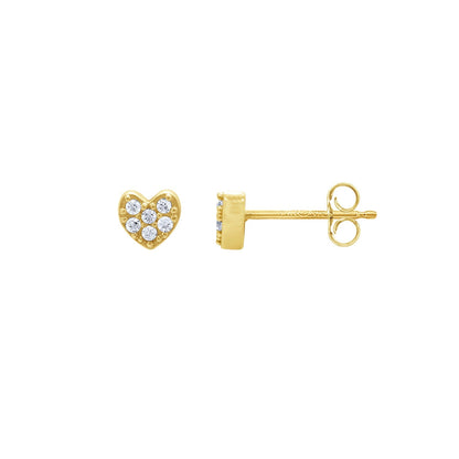 Pave Heart Tiny Stud Earrings JEE19568