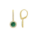 Halo Malachite Leverbacks Earrings
