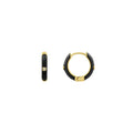 Black Enamel Huggie Hoop Earrings