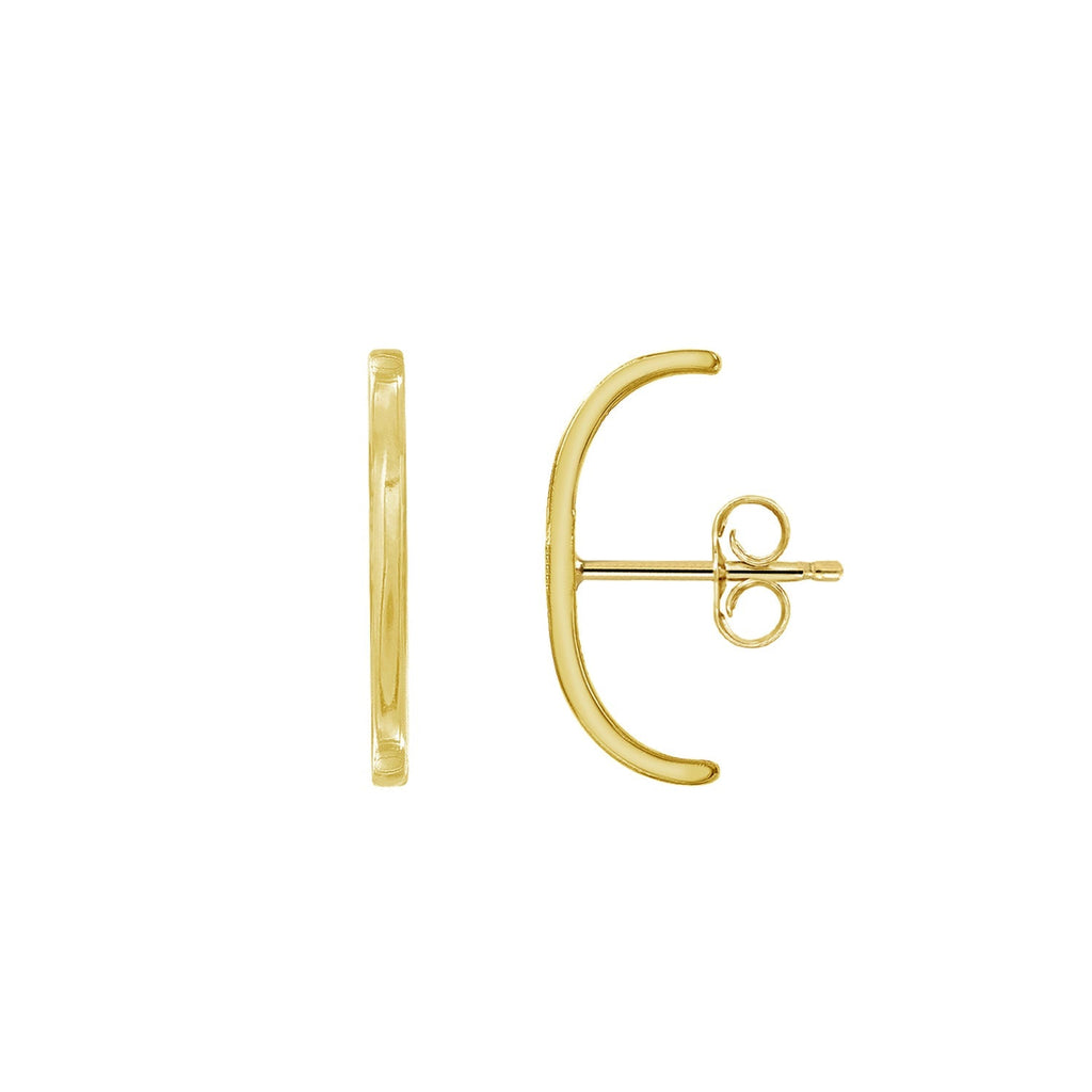 Plain Curved Bar Stud Earrings JEE21618