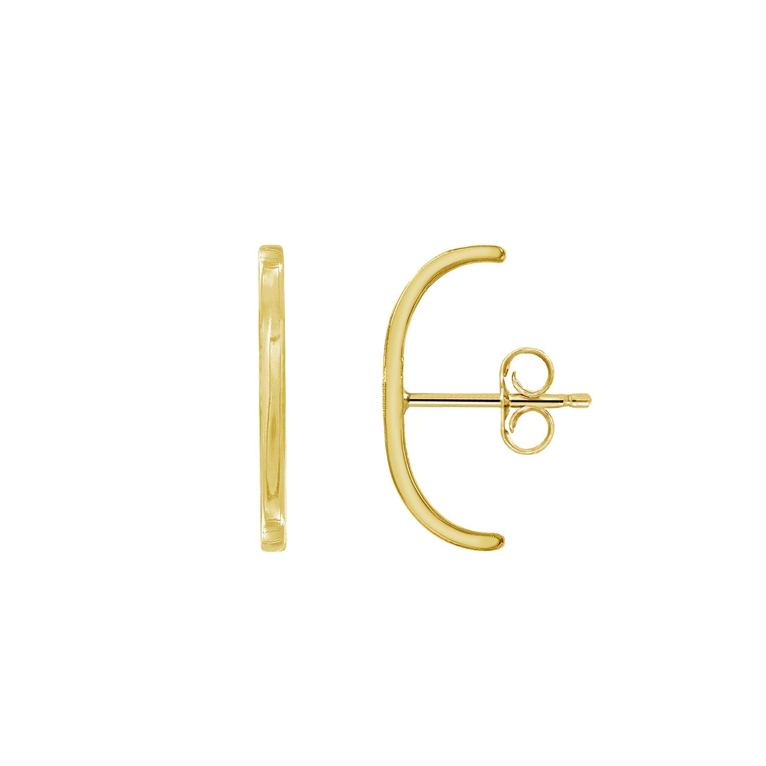 Plain Curved Bar Stud Earrings JEE21618