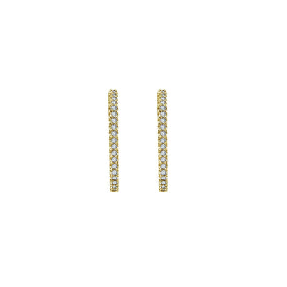 Mini Pave Curved Bar Stud Earrings