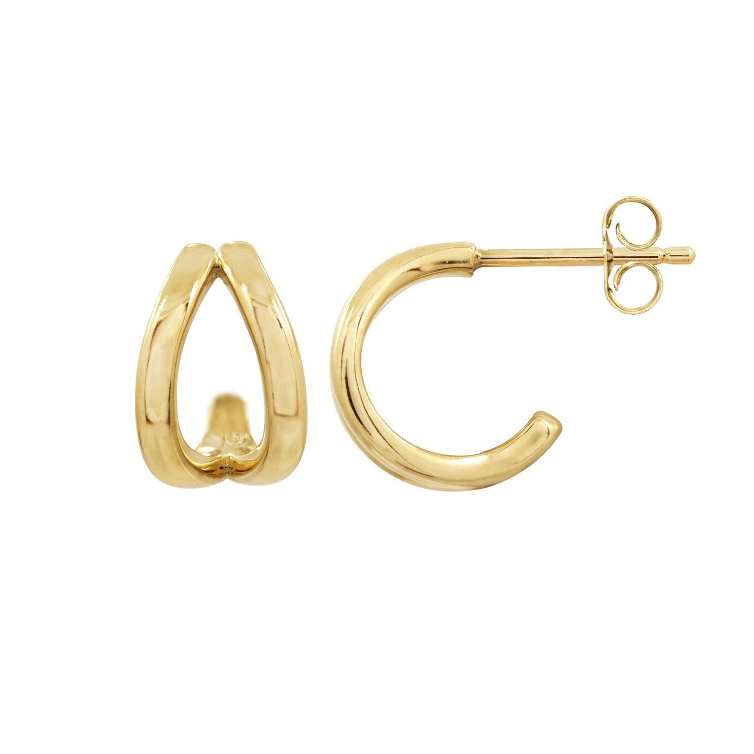 Plain Duo Mini Open Hoop Earrings JEE22238