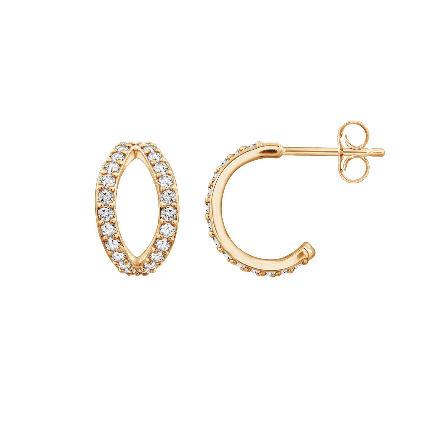 Pave Duo Hoop Earrings JEE22239