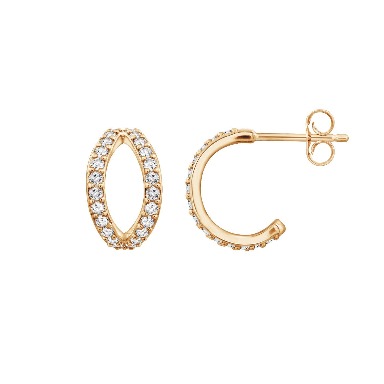 Pave Duo Hoop Earrings JEE22239