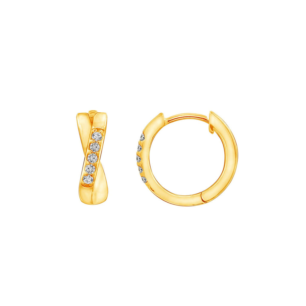 Criss Cross Huggie Hoops