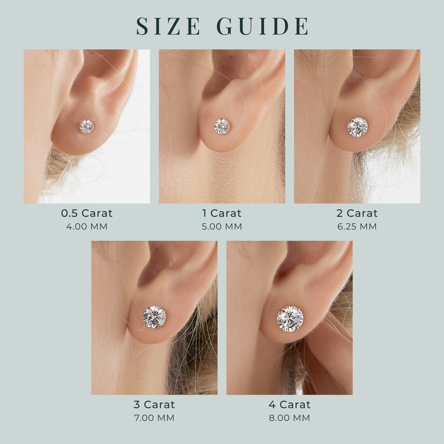 Choice Of Carat Solid Gold Round Cut Solitaire Earrings JEE13397