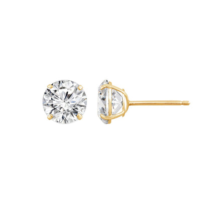 Choice Of Carat Solid Gold Round Cut Solitaire Earrings JEE13397