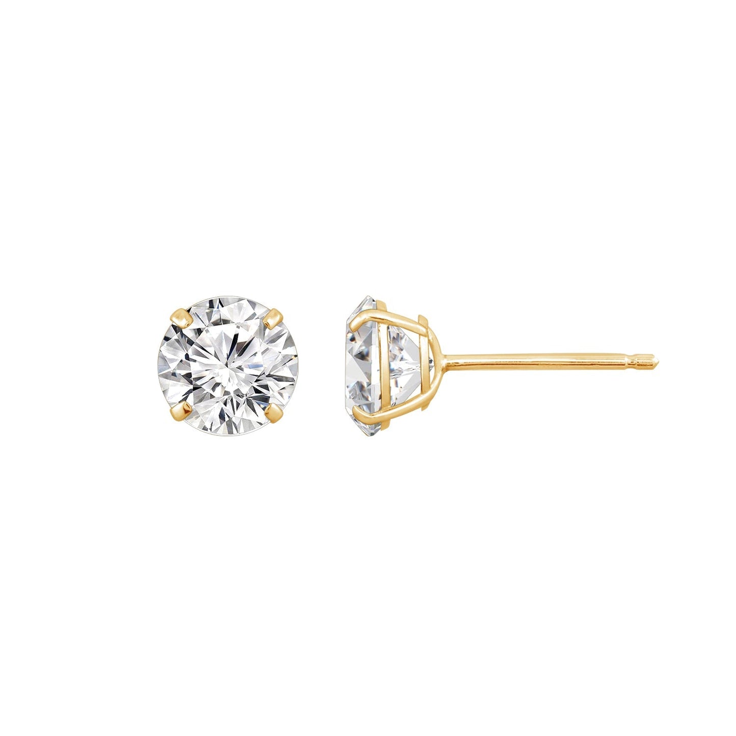 Choice Of Carat Solid Gold Round Cut Solitaire Earrings JEE13397
