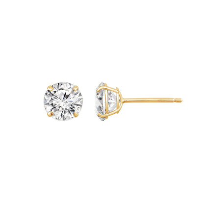 Choice Of Carat Solid Gold Round Cut Solitaire Earrings JEE13397