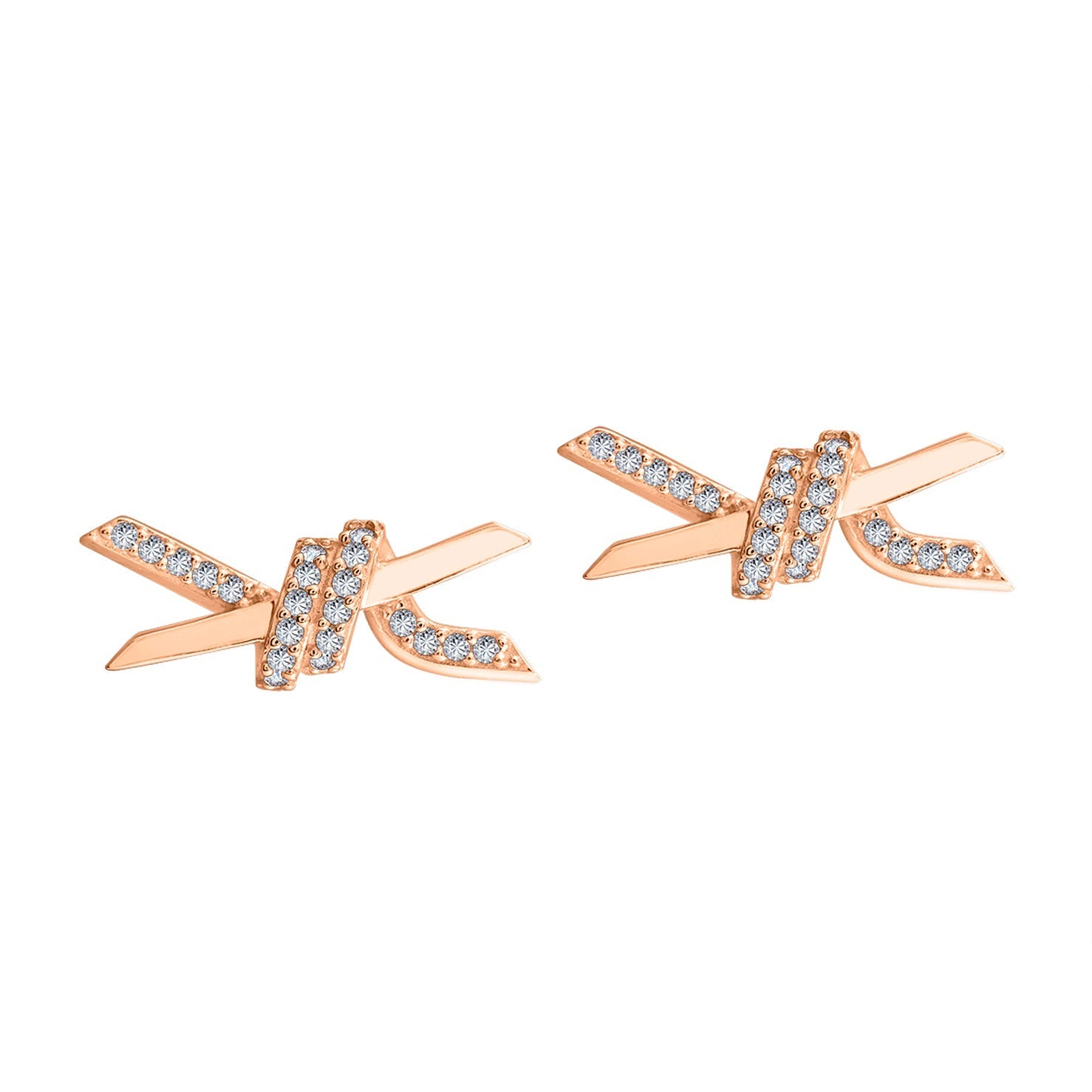 Pave Love Knot Stud Earrings