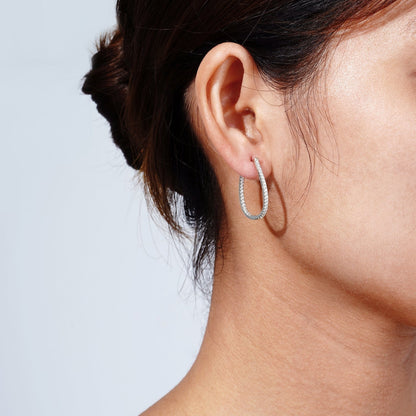 1 inch Oval Hoop Earrings JEE24318