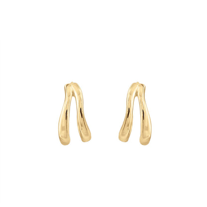 Organic Wave Hoop Earrings
