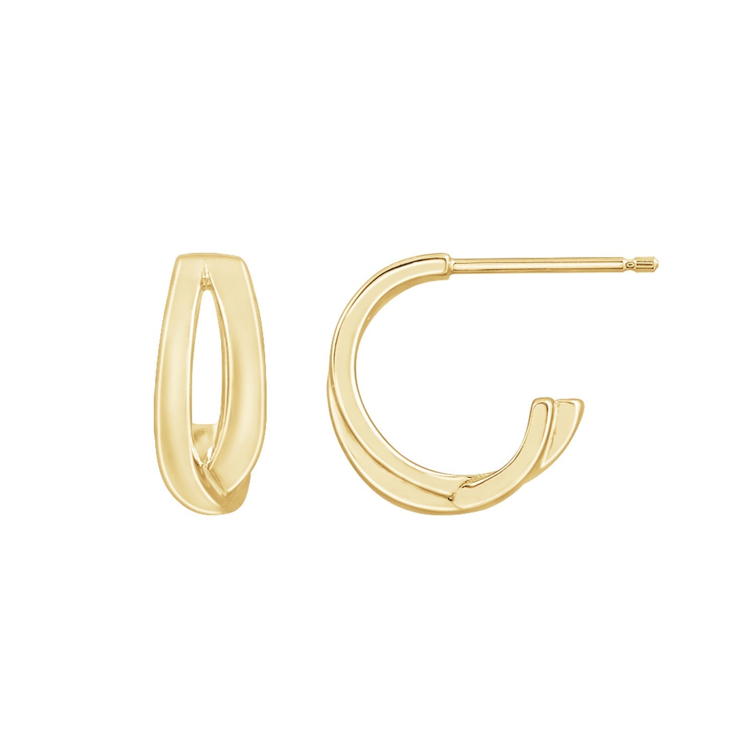Split Half Hoop Stud Earrings