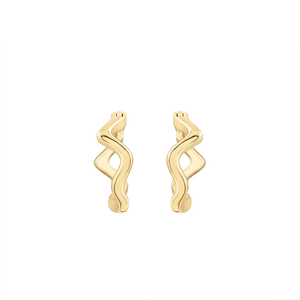 Wavy Huggie Hoop Earrings