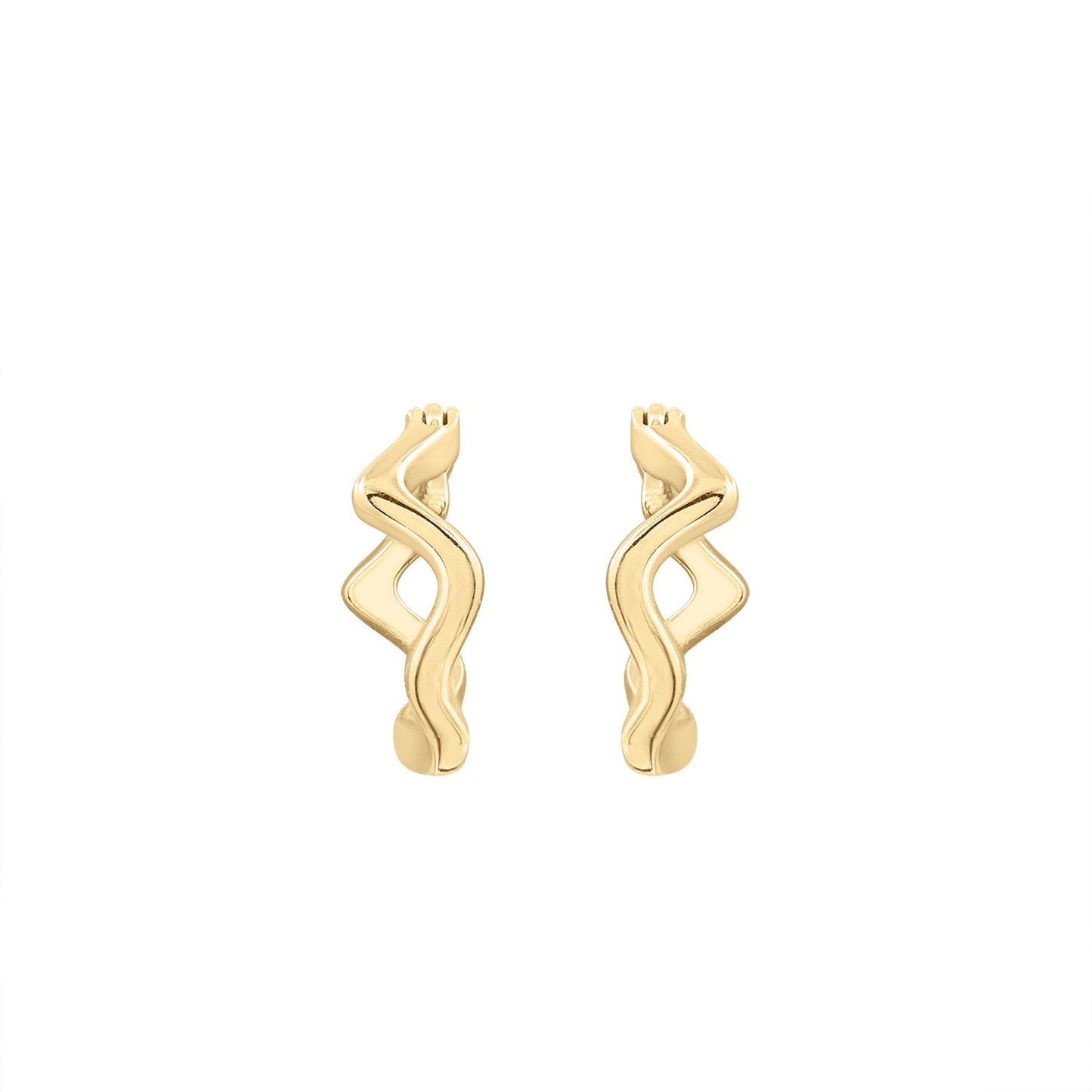 Wavy Huggie Hoop Earrings