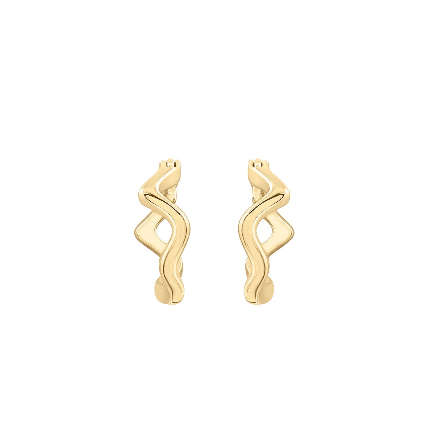 Wavy Huggie Hoop Earrings