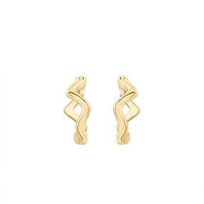 Wavy Huggie Hoop Earrings